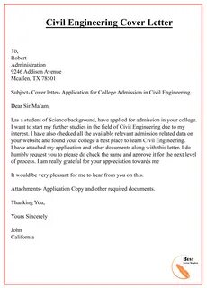 Cover Letter Template For Civil Engineer - 100+ Cover Letter Samples.