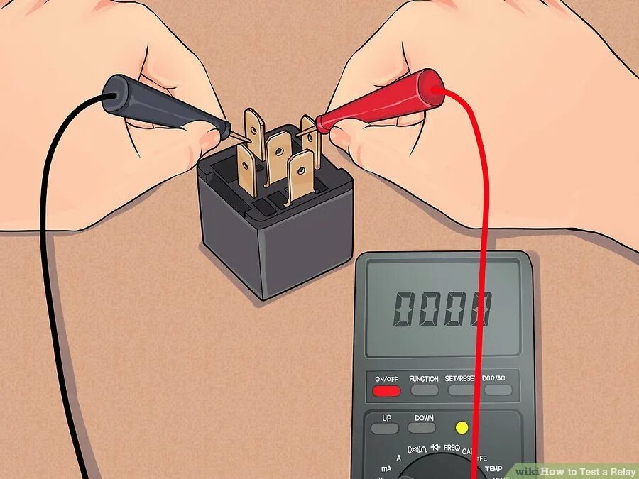 Как проверить реле стартера на работоспособность. Прозвонка реле мультиметром. Прозвонить реле мультиметром. Как проверить релюшку мультиметром. Проверка реле автомобиля мультиметром.