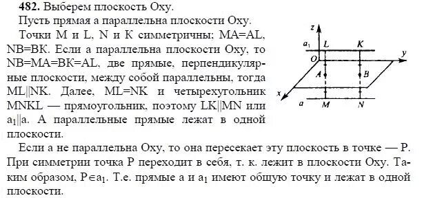 Параллельна оси аппликат. Номер 482 геометрия. прямая параллельная оси аппликат.