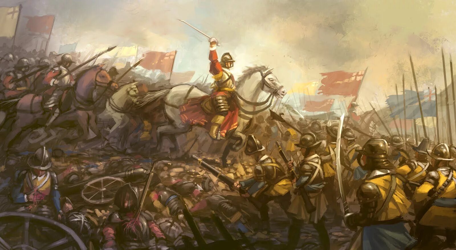 Английская революция войны. Оливер Кромвель битвы. Битва при Нейзби в Англии.