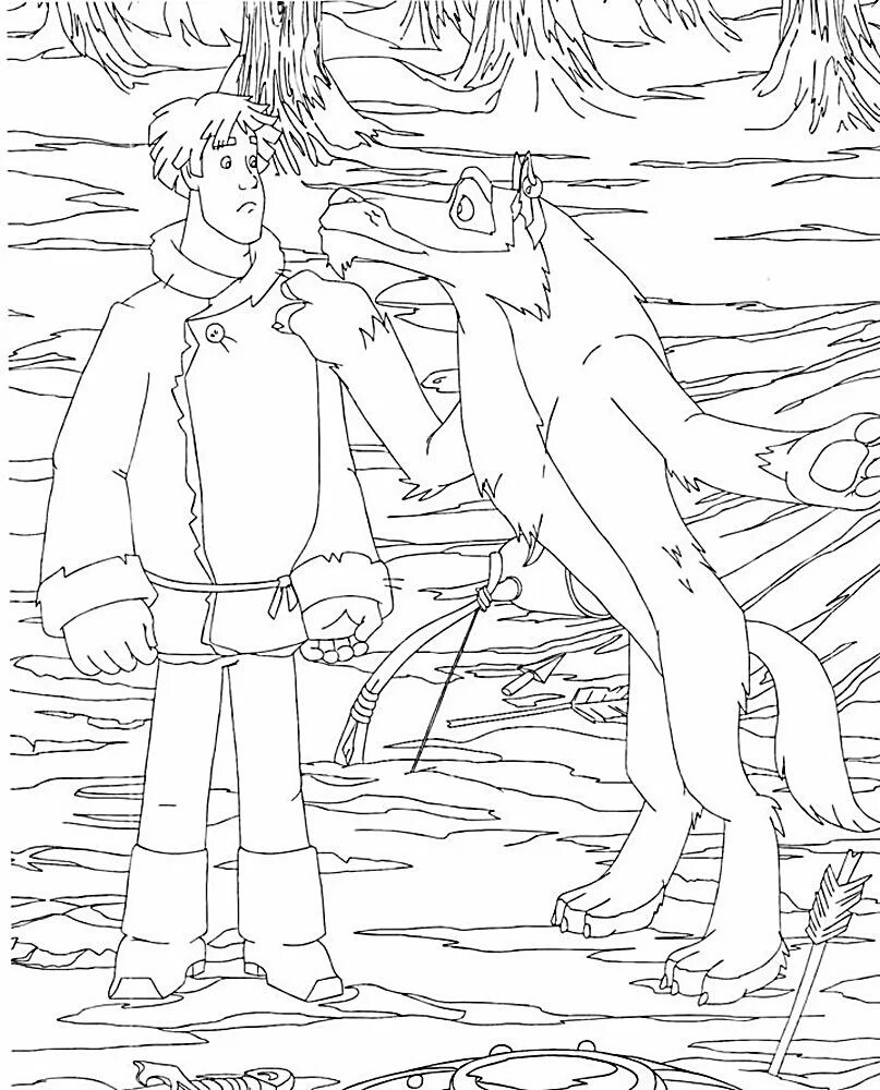 Царевич и серый волк рисунки