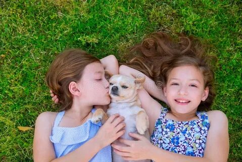 My sister by a dog
