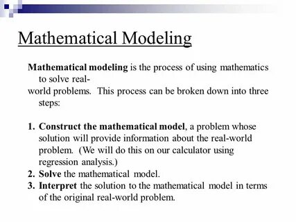 Mathematical modelling