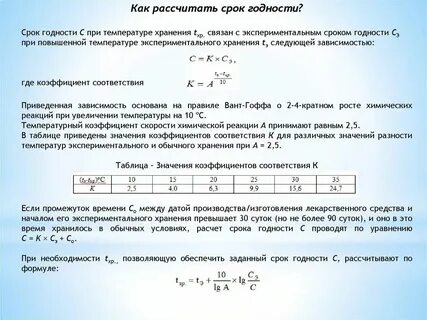 Калькулятор сроков годности продуктов в сутках