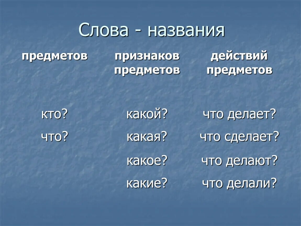 Стал слово действие. Название действий предметов. Слова названия предметов. Названия признаков предметов. Слова названия предметов признаков действий.