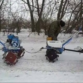 Мотоблок зимой