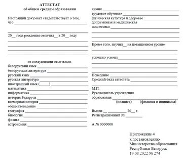 Заполнение аттестатов в 2024 году