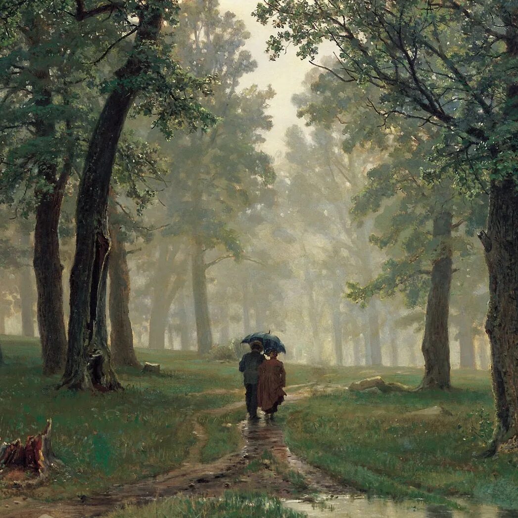 Сравнить картины. Иван Шишкин дождь в Дубовом лесу 1891. Шишкина «дождь в Дубовом лесу». Шишкин дождь в Дубовом лесу Третьяковская галерея. Шишкин дождь в Дубовом лесу картина.