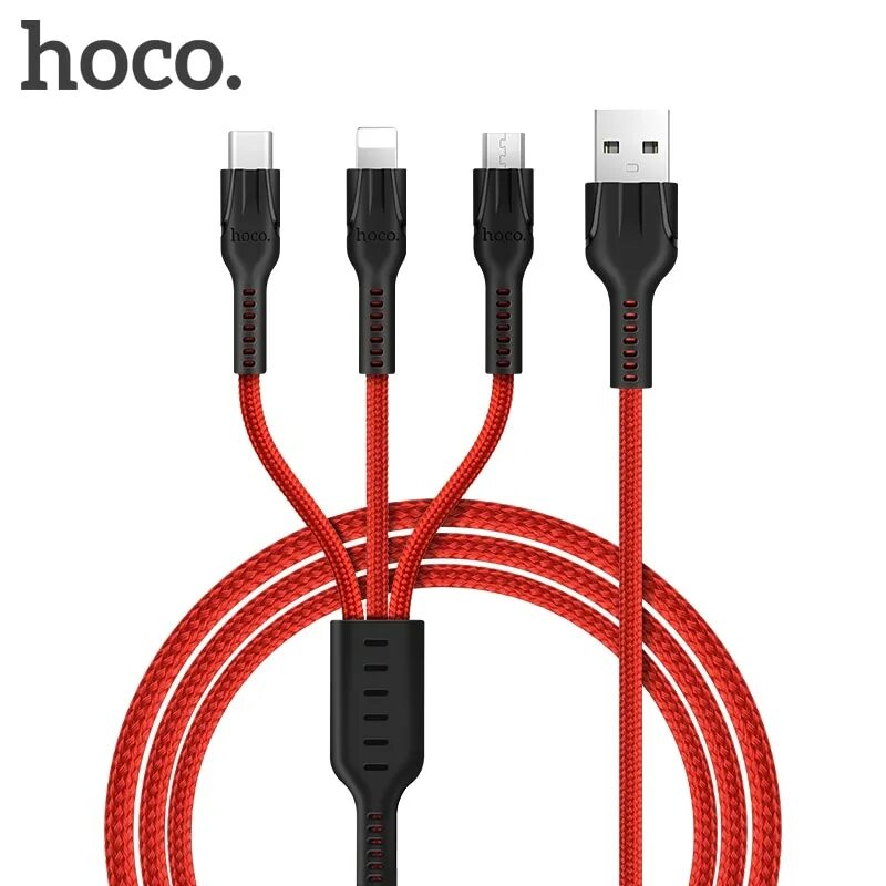 Кабель для мобильных устройств usb type c. Кабель универс. 3в1 microusb/8pin/type-c, hoco u17. кабель hoco 3 в 1 красный. кабель hoco u31, microusb/lightning/type-c - usb, 2.4 а, 1.2 м, красный. кабель hoco 3 в 1 с usb-c.