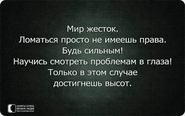 Нужно быть жестким