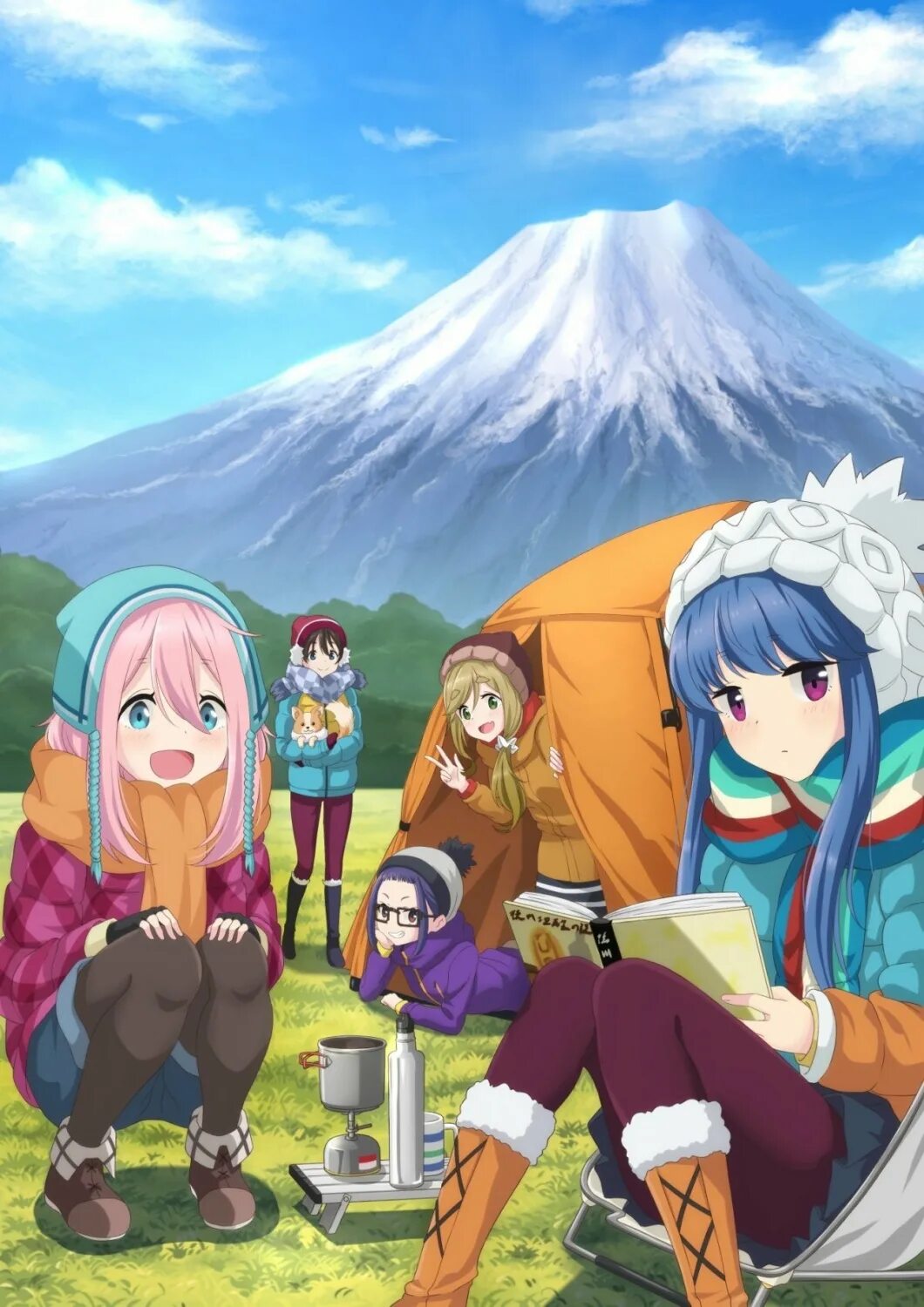 Лагерь на свежем воздухе Yuru Camp. Рин лагерь на свежем воздухе.