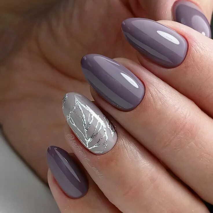 Модный маникюр 2018: ТОП-20 модных идей с серым оттенком Fall gel nails, Gel nai