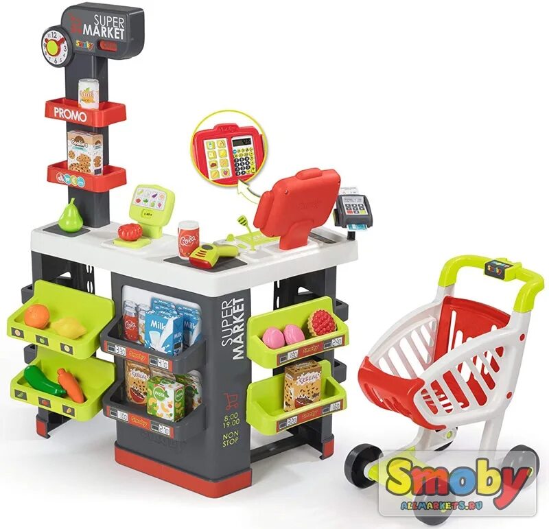 Shantou gepai 100006291. смоби супермаркет с тележкой. детские игрушки. недорогие игрушки для детей. детский супермаркет.
