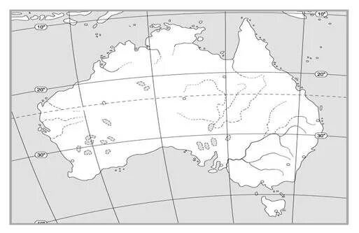 Австралия карта географическая контурная 7 класс