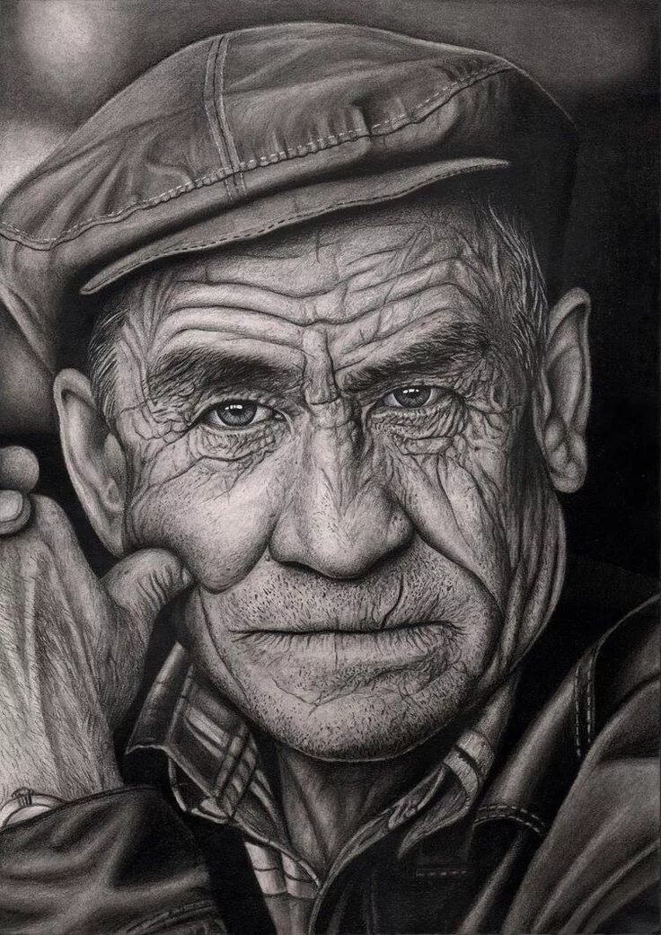Старый дедушка рисунок. Реалистичные портреты. Портрет пожилого человека. Портрет старика. Портреты пожилых людей.
