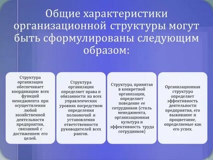 Общая структура организации это