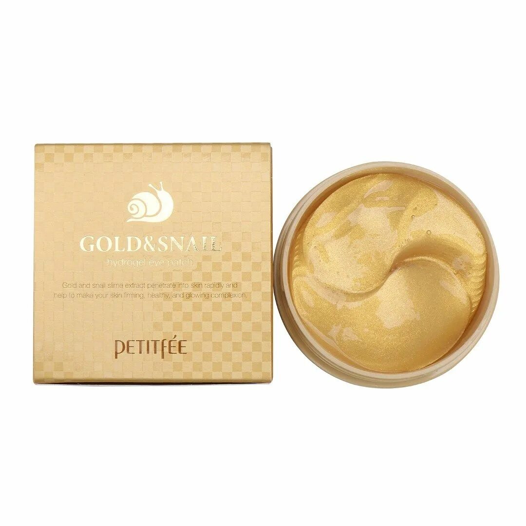 Патчи косметика купить. Патчи для глаз Gold/Snail Hydrogel Eye Patch. Petitfee Gold & Snail Eye Patch гидрогелевые патчи для глаз 60шт. Патчи для глаз с муцином улитки и золотом. Патчи с улиткой и золотом Корея.