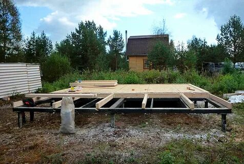 Строительство каркасного дома на сваях своими руками