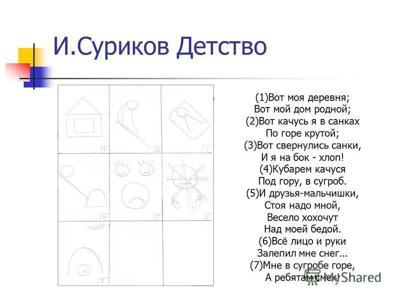 Мне таблица на стихотворение про зиму. Мнемотаблица к стихотворению детство. Суриков заучивание стихотворения. Мнемотаблица к стихотворению детство. Мнемотаблица к стихотворению детство сурикова.