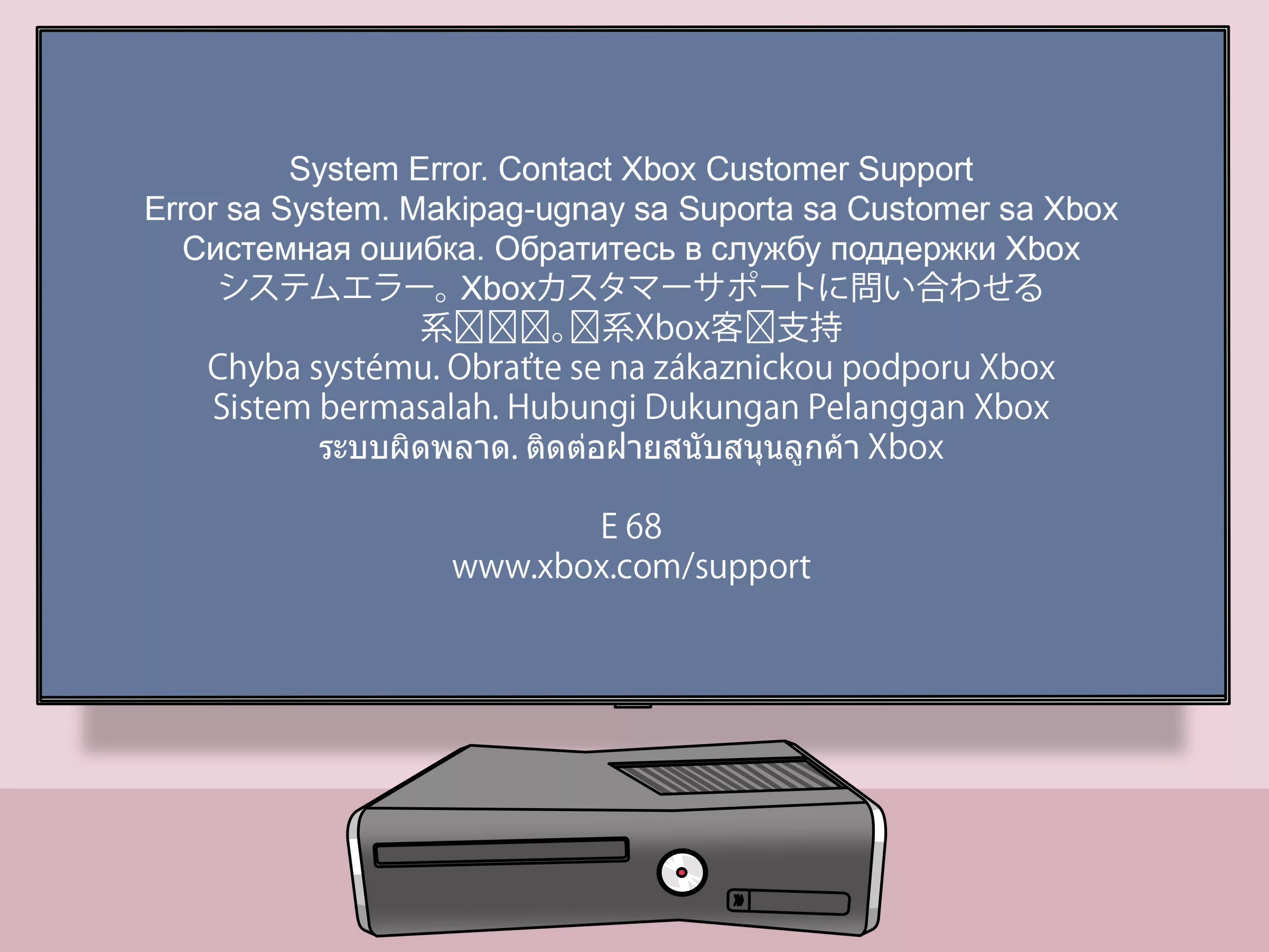 System error s. Xbox 360 e68. Xbox 360 Error. Ошибка Xbox. Xbox 360 ошибка e68.