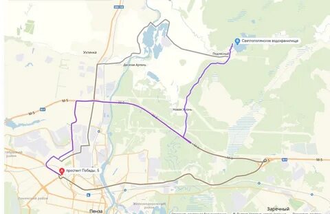 Пенза заречный расстояние