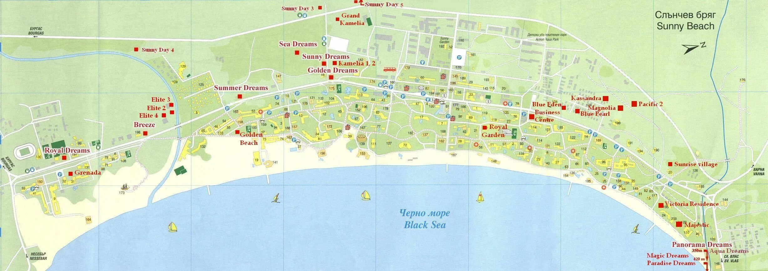 Гагры карта города с отелями. Новая Гагра на карте. Карта отелей Солнечный берег Болгария. Карта Абхазия Гагры с улицами подробная. Гагра карта с номерами домов