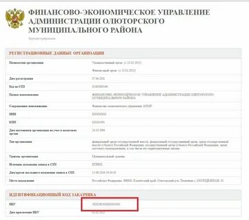 Регистрационные данные юридического лица