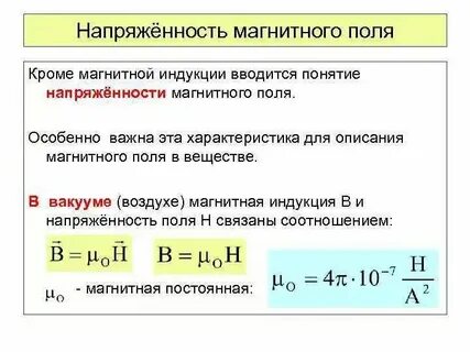 Связь между напряженностью и индукцией магнитного поля