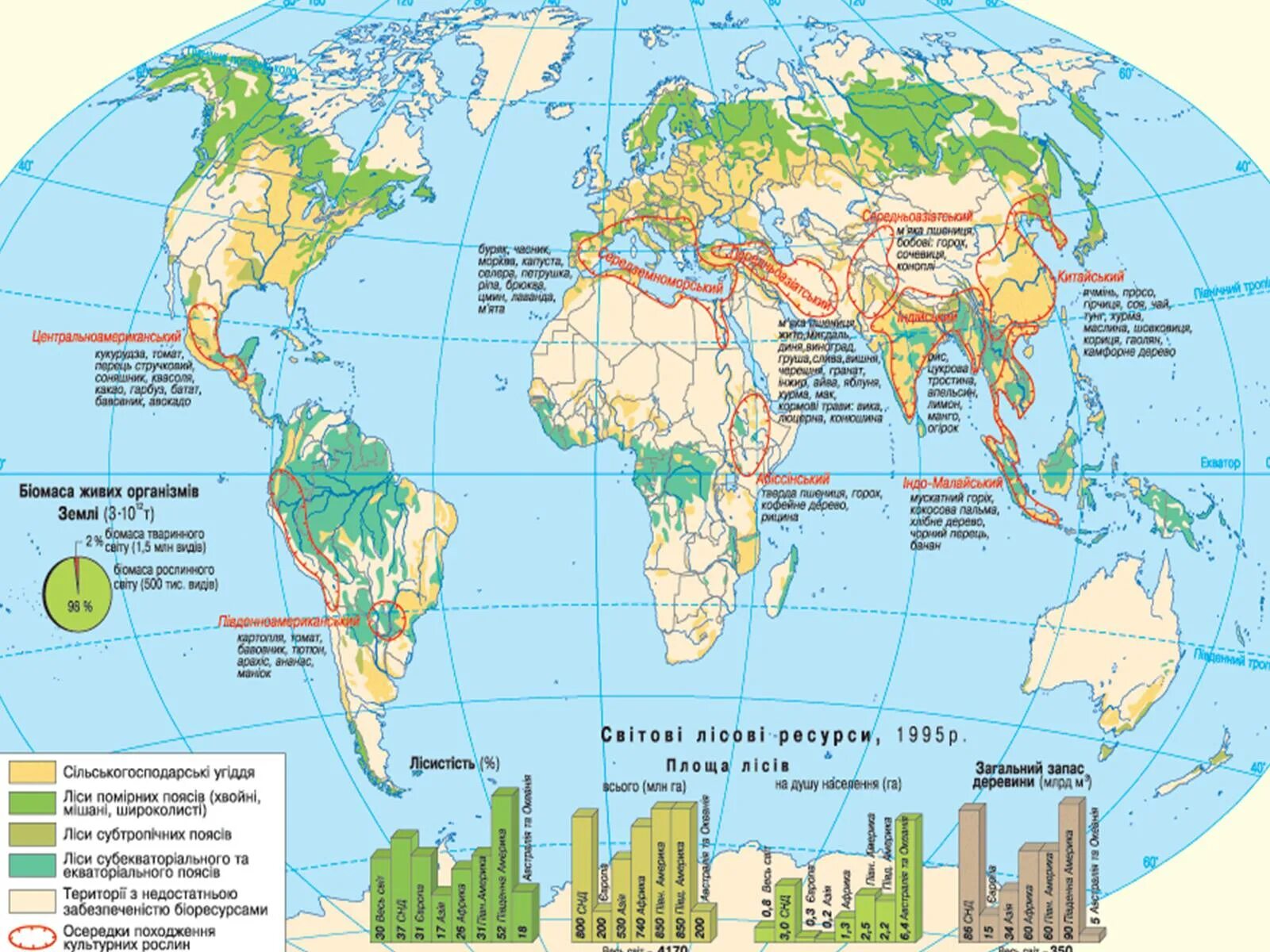 Страны без лесов. Карта размещения лесных ресурсов.
