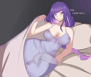 futanari, genshin impact, huge cock, light-skinned futanari, light skin, pe...