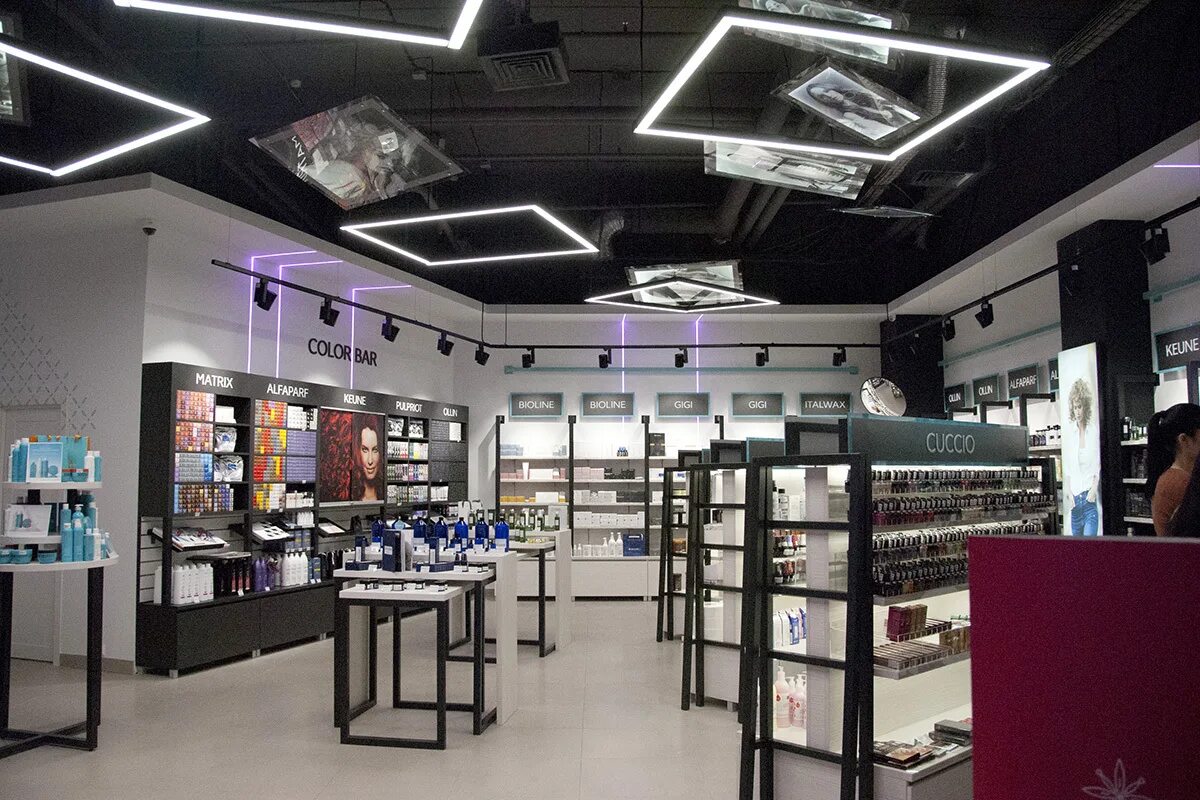 Интерьер магазина. Cоздание интернет-магазина. Освещение в магазине косметики. Магазин разработчиков. Разработка интернет магазинов под ключ.