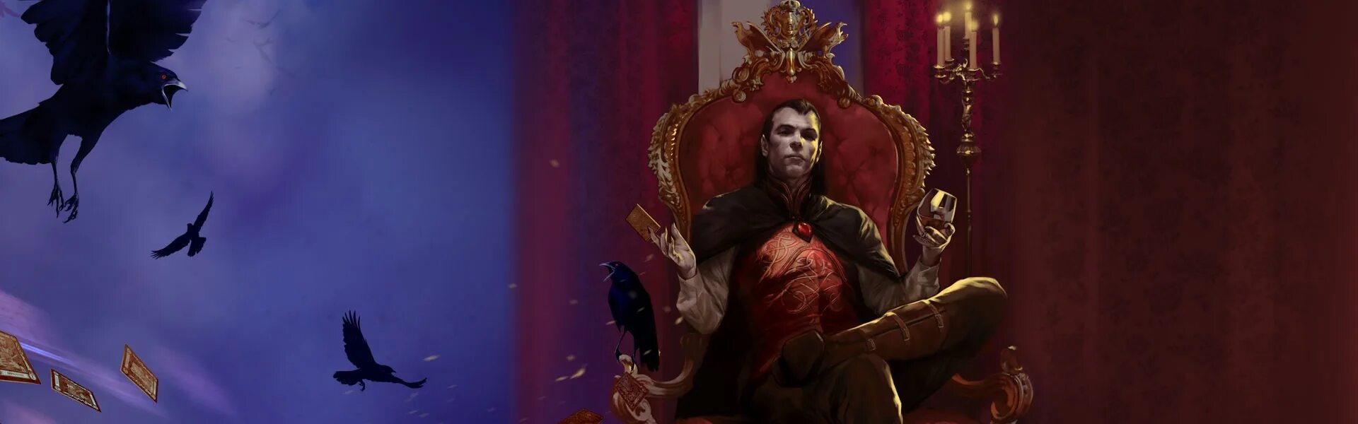 Страд 3. Curse of the strahd том страда. вампир на троне. вампир сидит на троне. вампир мужчина сидит на троне.