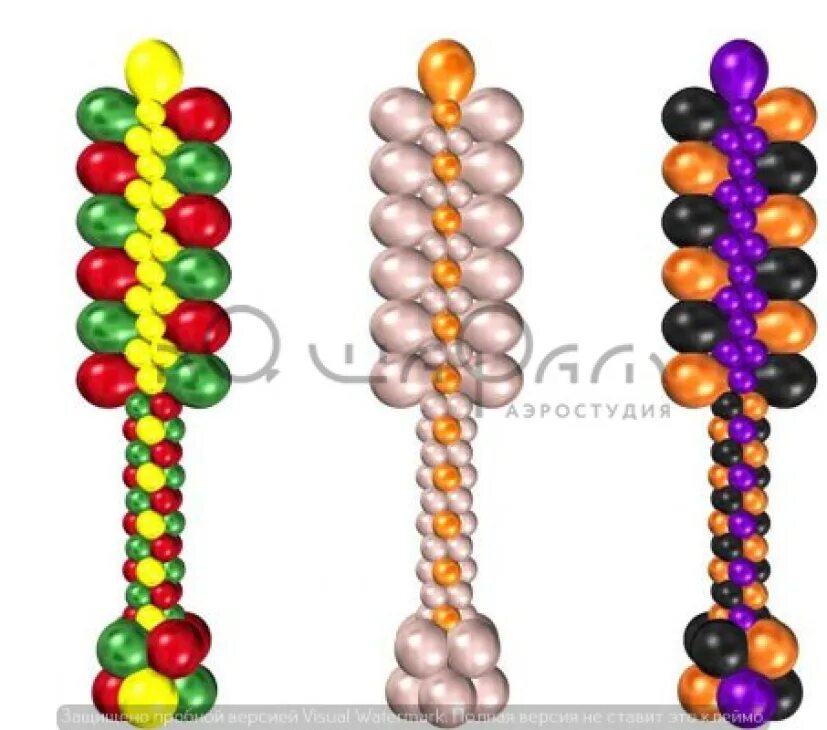 Плоский воздушный шарик. Стойка из шаров. Столбики из воздушных шаров. Гирлянда из воздушных шаров. Колонна из шариков.