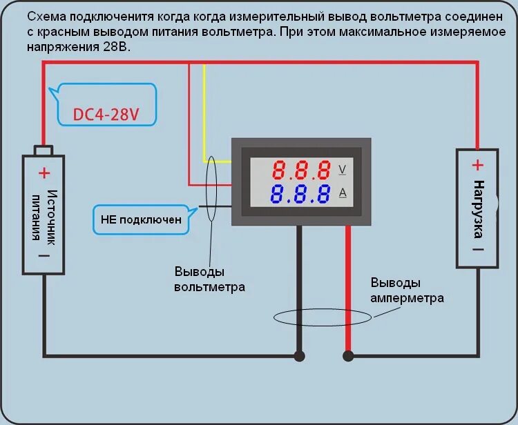 Как подключить вольтметр амперметр к зарядному устройству. Китайский цифровой вольтметр амперметр схема подключения. dsn uc288 схема вольтметр амперметр dc 100v 10a. ампервольтметр dsn-vc288 схема подключения. вольтметр-амперметр цифровой схема подключения.