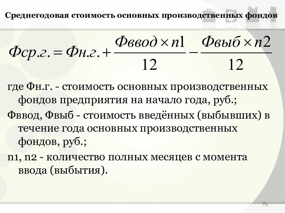 Среднегодовые активы формула. ОПФ среднегодовая формула. Среднегодовая стоимость основных производственных фондов. Среднегодовая стоимость основных производственных. Среднегодовая стоимость основных производственных фондов формула.