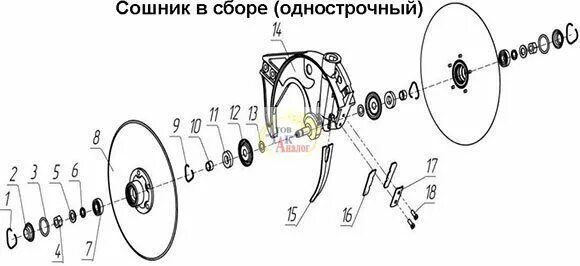 Сошник в сборе