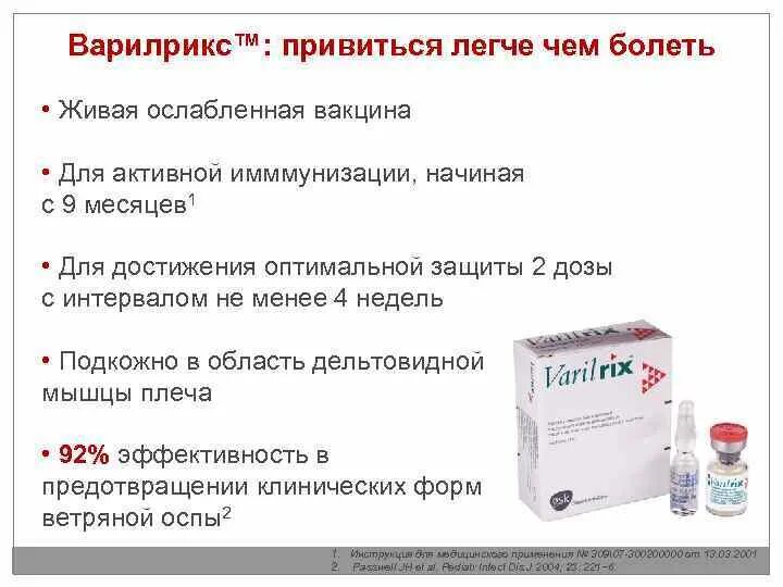 Сделать прививку от ветряной оспы
