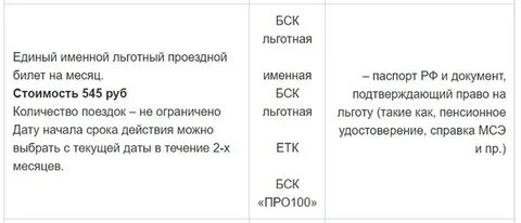 Льготный бск