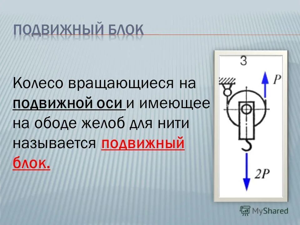 Подвижный блок в работе дает