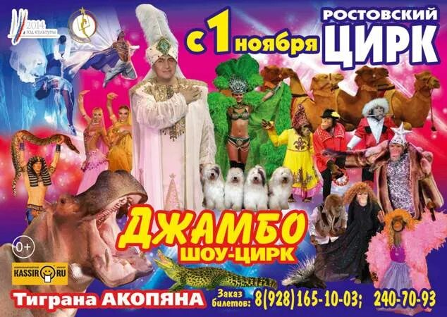Цирк ростов на дону расписание