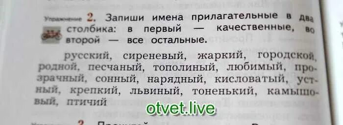 Русский сиреневый жаркий городской родной песчаный. Запишите прилагательные в два столбика. Запишите прилагательные в два столбика. Запишите прилагательные в два столбика. Запиши имена прилагательные в 3 столбика.