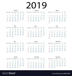 Calendars 2019