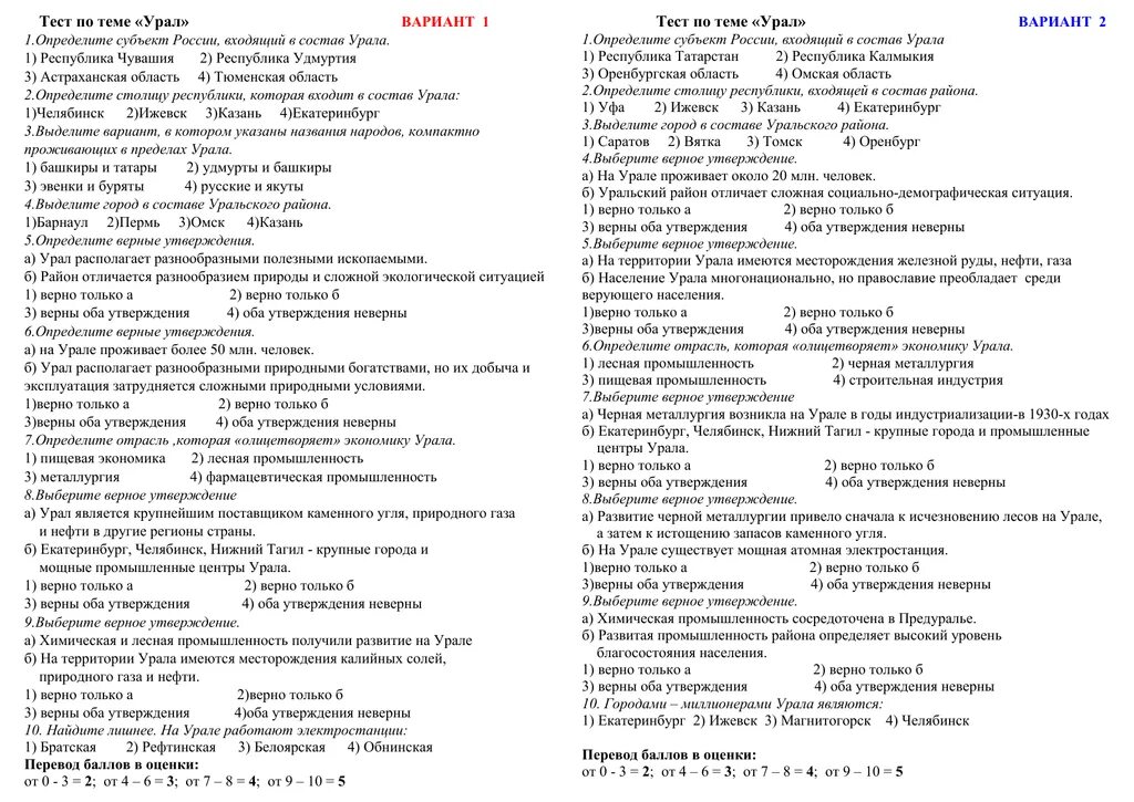 Тест по теме уральский район. Тест по теме Урал. Контрольная работа по теме Урал. Тест география Урал. Тест по географии 9 класс Урал.