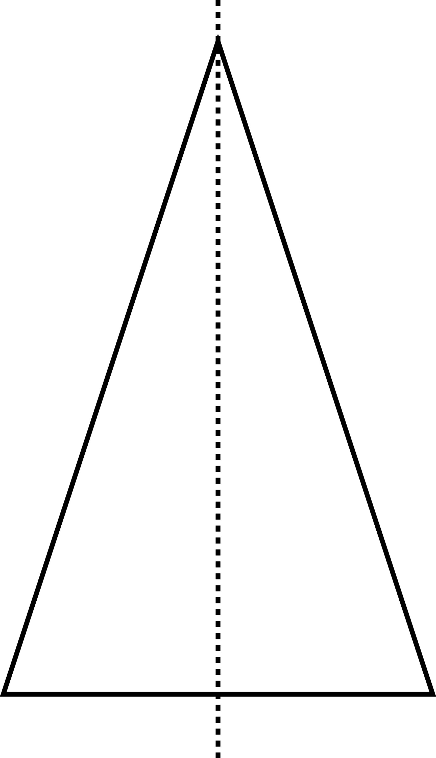 Равнобедренный треугольник в перспективе. Ось симметрии равнобедренного треугольника. Симметрия треугольника. Осевая симметрия треугольника.