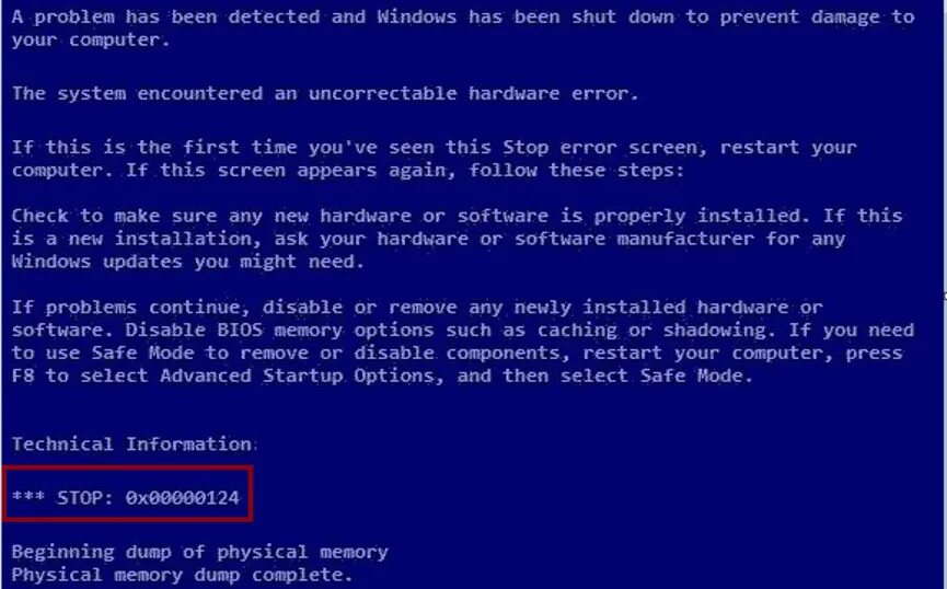 This stop error screen