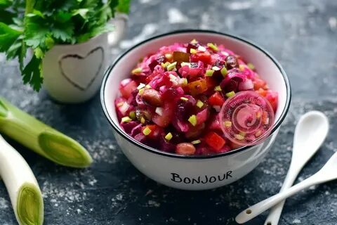 Винегрет рецепт с солеными огурцами и фасолью