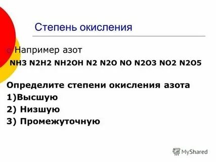 Степень окисления азота в соединении nh4no3. Степень окисления азота в соединении nh4no3