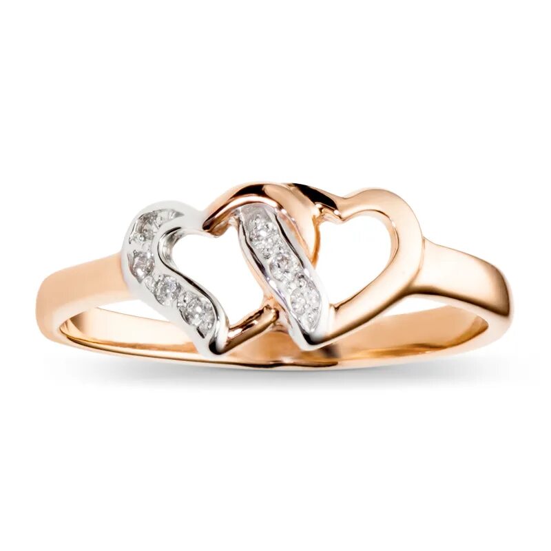 Золотое кольцо с надписью love. Кольцо сердечки золото. Кольцо сердечки с фианитами из красного золота (арт. Кольцо с сердечком и фианитом золото 585. Ж-8555к).