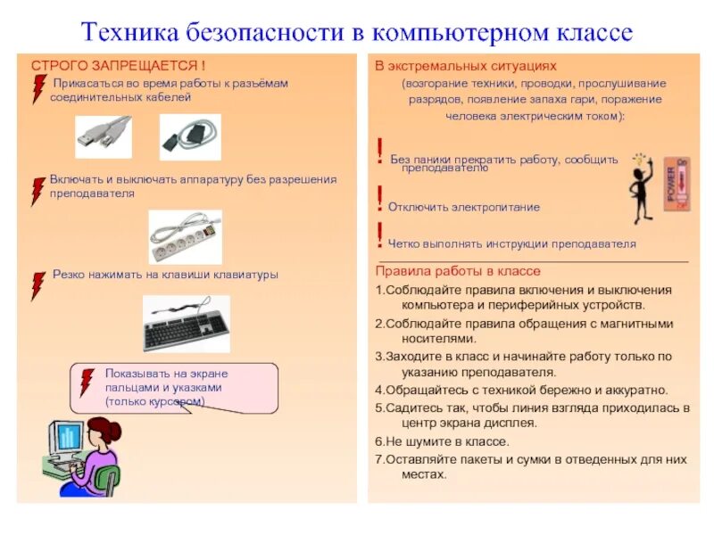 Правила техника безопасности информатика. Компьютерная техника безопасности. Техника безопасности в компьютерном классе. ТБ В кабинете Информатика. Техника безопасности в кабинете информатики.