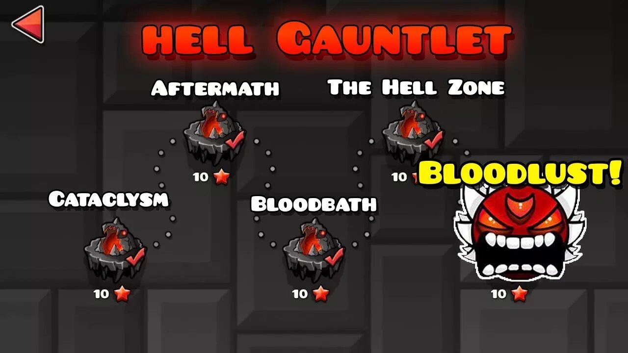 Dash hell. Geometry dash gauntlets. катаклизм гд. bloodlust geometry dash. demon gauntlet.